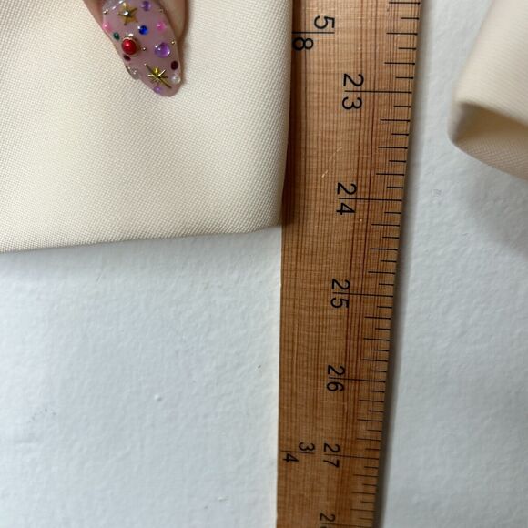 Stella McCartney Cream with White Lapel 1-Button Breast Pocket Blazer 42 / 12 - Picture 12 of 13